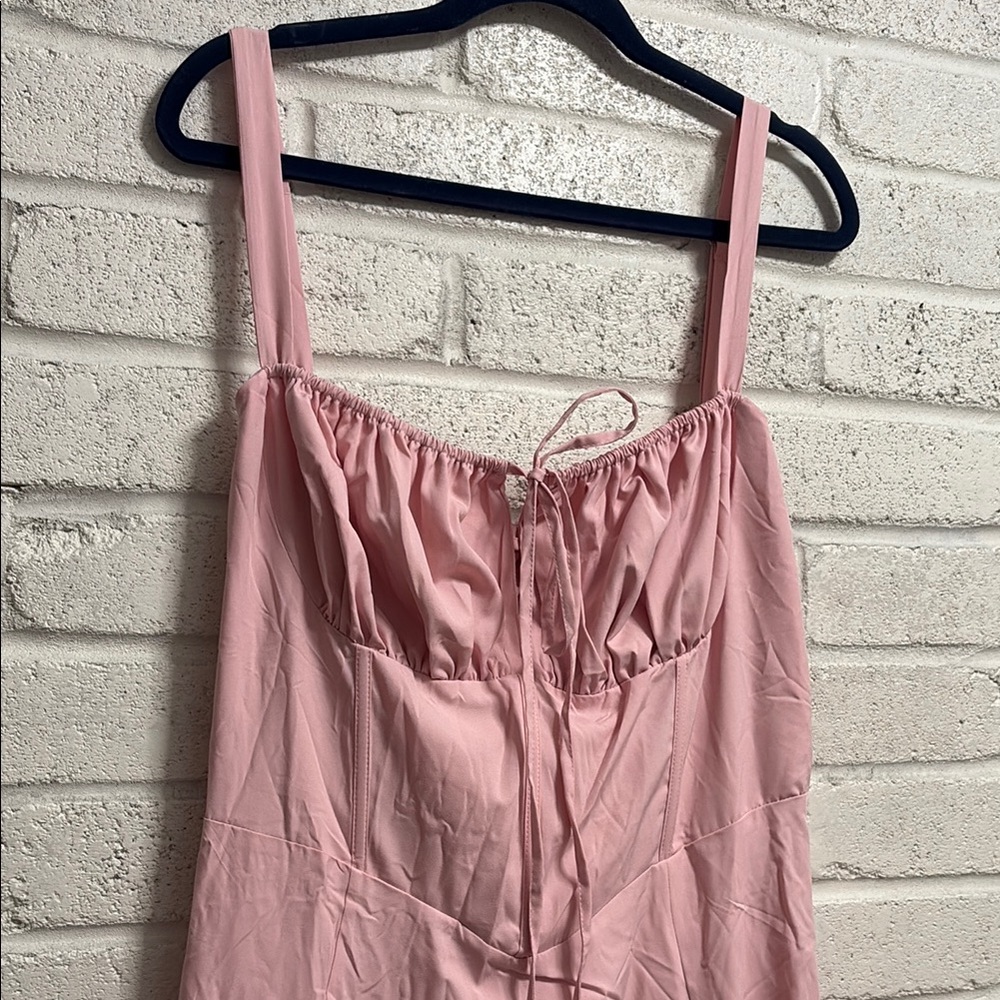 Pink Milkmaid Sundress with Corset Back XXL